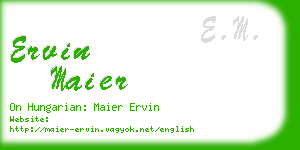 ervin maier business card